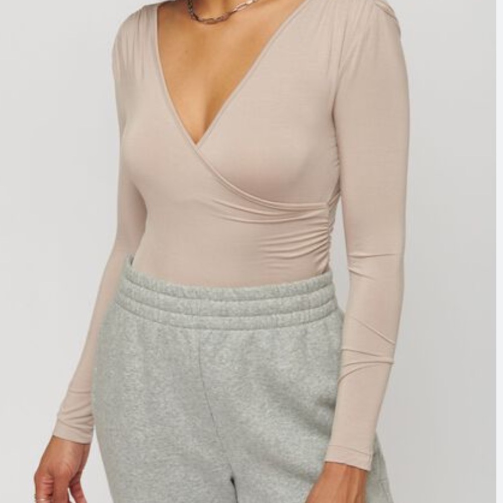Dynamite Ribbed Wrap Bodysuit